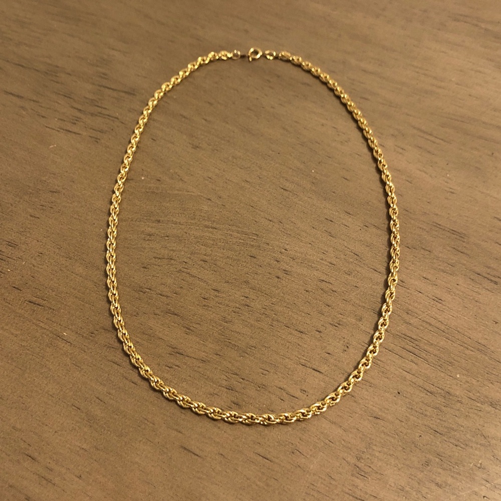Elegant Gold Tone Rope Chain Necklace